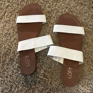 LOFT Women's White and Brown Sandals